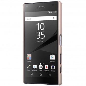 Xperia Z5 Compact dėklas auksinis "Nillkin" Frosted Shield + plėvelė